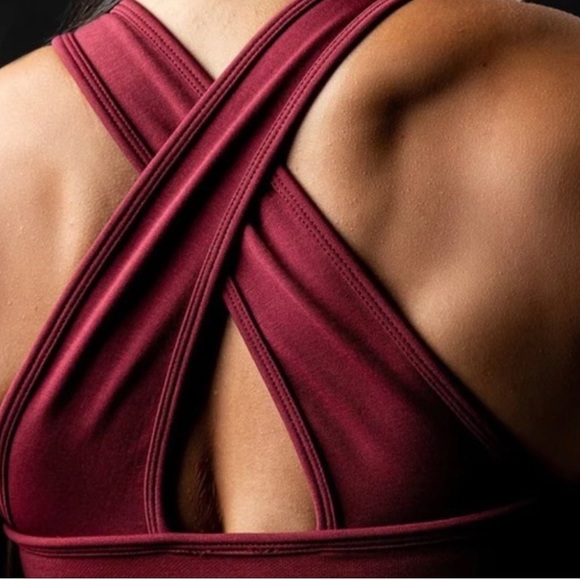 Alphalete Amplify High-Impact Padded Sports Bra - Bordeaux, Size Small - Picture 3 of 9